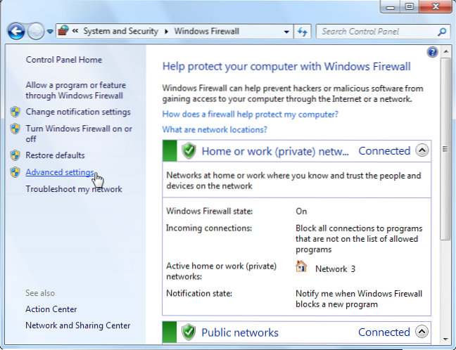 Windows firewall rules. Advanced windows firewall. firewall control panel. файрвол в windows xp.