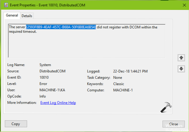 Журнал ошибок distributedcom 10010. Журнал ошибок distributedcom 10010